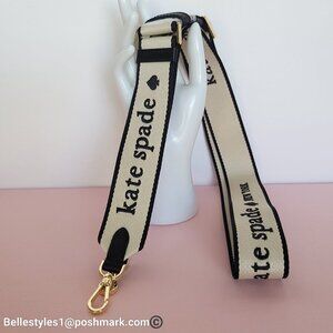 KATE SPADE Webbing Bag Strap with Embroidered Logo- Light Natural color ⭐